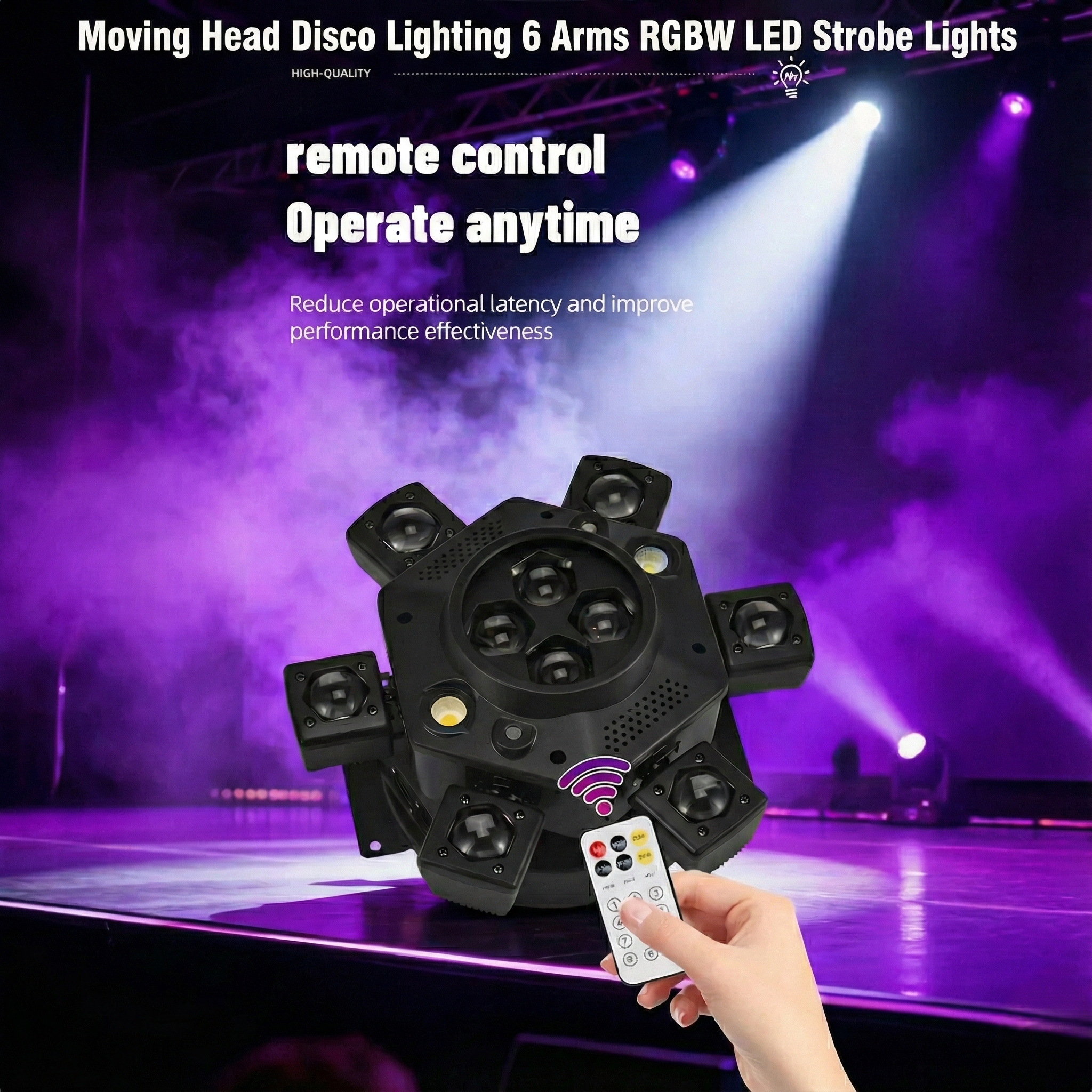 Moving Head Disco Lighting 6 Arms RGBW LED Strobe Lighs