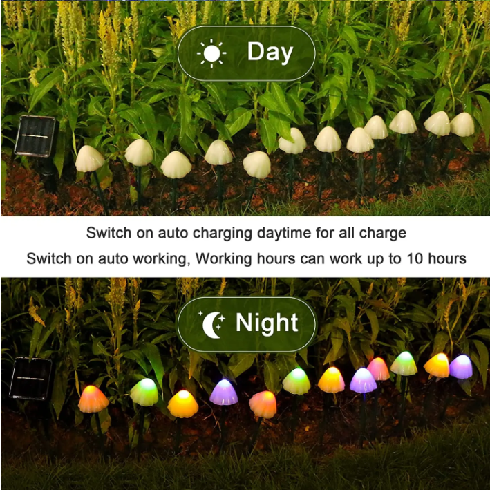 Stargazer Nature Effects Solar Mushroom Lights